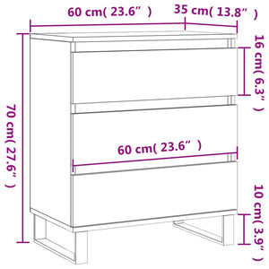 vidaXL Sideboard Grey Sonoma 60x35x70 cm Engineered Wood