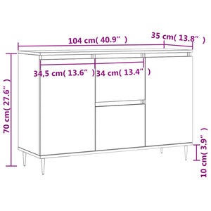 vidaXL Sideboard White 104x35x70 cm Engineered Wood