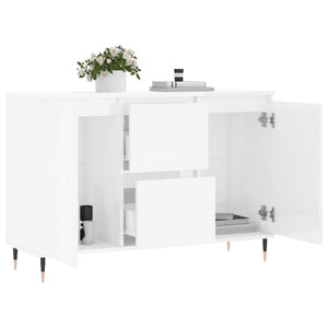 vidaXL Sideboard High Gloss White 104x35x70 cm Engineered Wood