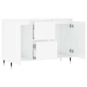 vidaXL Sideboard High Gloss White 104x35x70 cm Engineered Wood