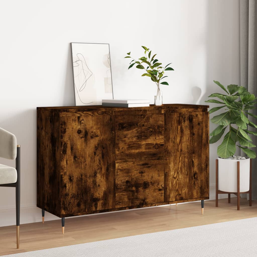 vidaXL Sideboard Smoked Oak 104x35x70 cm Engineered Wood