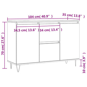 vidaXL Sideboard White 104x35x70 cm Engineered Wood