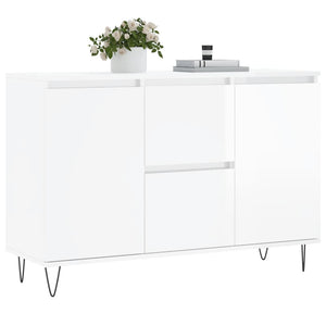 vidaXL Sideboard High Gloss White 104x35x70 cm Engineered Wood