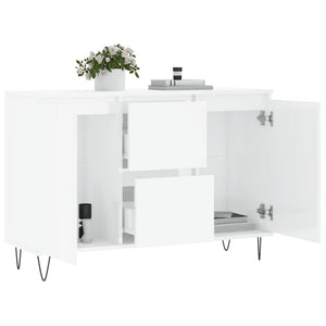 vidaXL Sideboard High Gloss White 104x35x70 cm Engineered Wood