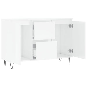 vidaXL Sideboard High Gloss White 104x35x70 cm Engineered Wood