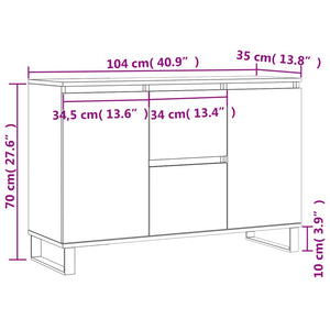 vidaXL Sideboard White 104x35x70 cm Engineered Wood