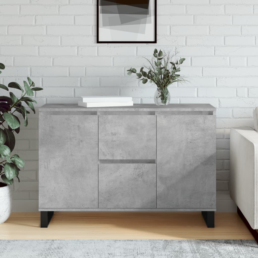 vidaXL Sideboard Concrete Grey 104x35x70 cm Engineered Wood