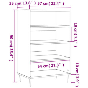 vidaXL Highboard Black 57x35x90 cm Engineered Wood