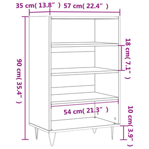 vidaXL Highboard Concrete Grey 57x35x90 cm Engineered Wood