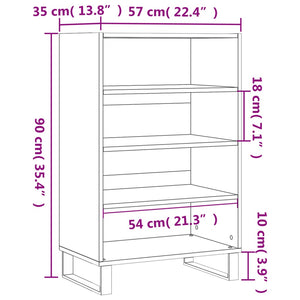 vidaXL Highboard Smoked Oak 57x35x90 cm Engineered Wood