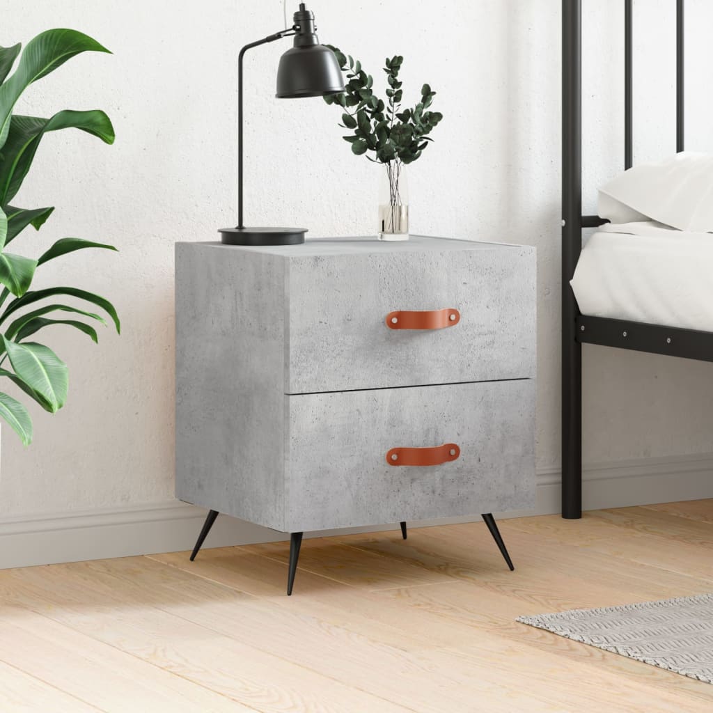 vidaXL Bedside Cabinet Concrete Grey 40x35x47.5 cm Engineered Wood