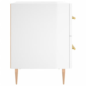 vidaXL Bedside Cabinet High Gloss White 40x35x47.5 cm Engineered Wood