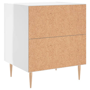 vidaXL Bedside Cabinet High Gloss White 40x35x47.5 cm Engineered Wood