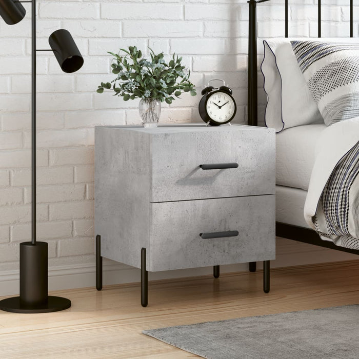 vidaXL Bedside Cabinet Concrete Grey 40x35x47.5 cm Engineered Wood