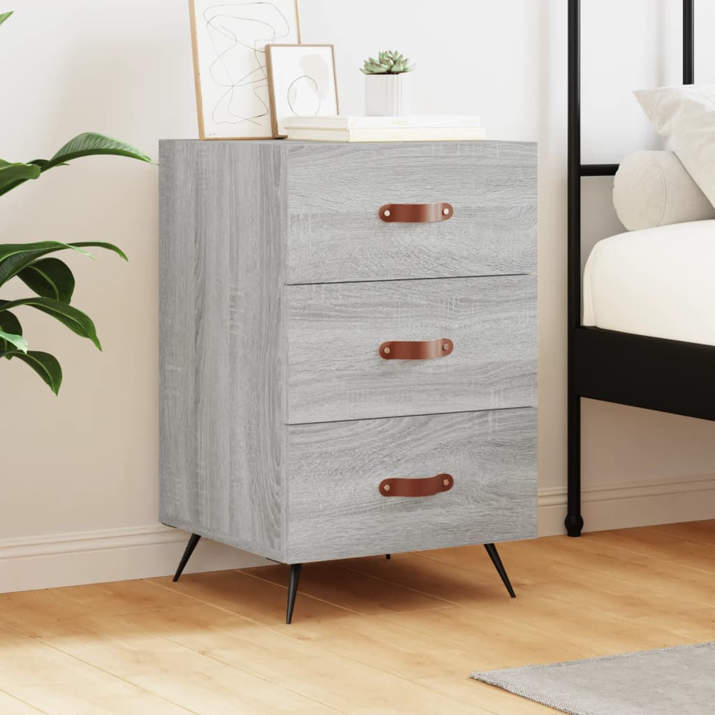 vidaXL Bedside Cabinet Grey Sonoma 40x40x66 cm Engineered Wood