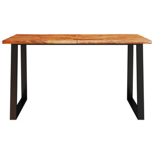 vidaXL Dining Table with Live Edge 140x80x75 cm Solid Wood Acacia