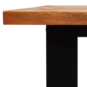 vidaXL Dining Table with Live Edge 140x80x75 cm Solid Wood Acacia