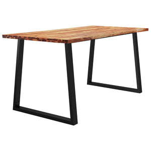 vidaXL Dining Table with Live Edge 160x80x75 cm Solid Wood Acacia