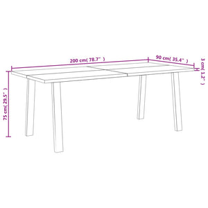 vidaXL Dining Table 200x90x75 cm Solid Wood Acacia