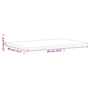 vidaXL Table Top 60x40x1.5 cm Rectangular Solid Wood Beech