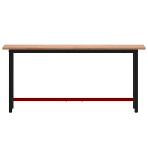 vidaXL Workbench 180x55x81.5 cm Solid Wood Beech and Metal