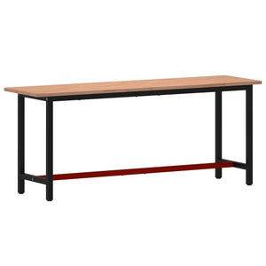 vidaXL Workbench 200x55x81.5 cm Solid Wood Beech and Metal