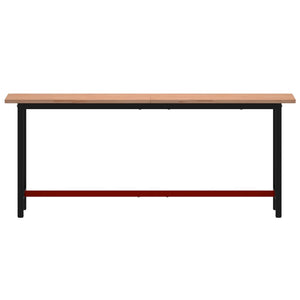 vidaXL Workbench 200x55x81.5 cm Solid Wood Beech and Metal