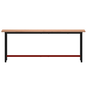 vidaXL Workbench 220x55x81.5 cm Solid Wood Beech and Metal