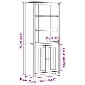 vidaXL Bookcase BODO White and Brown 80x40x172 cm Solid Wood Pine