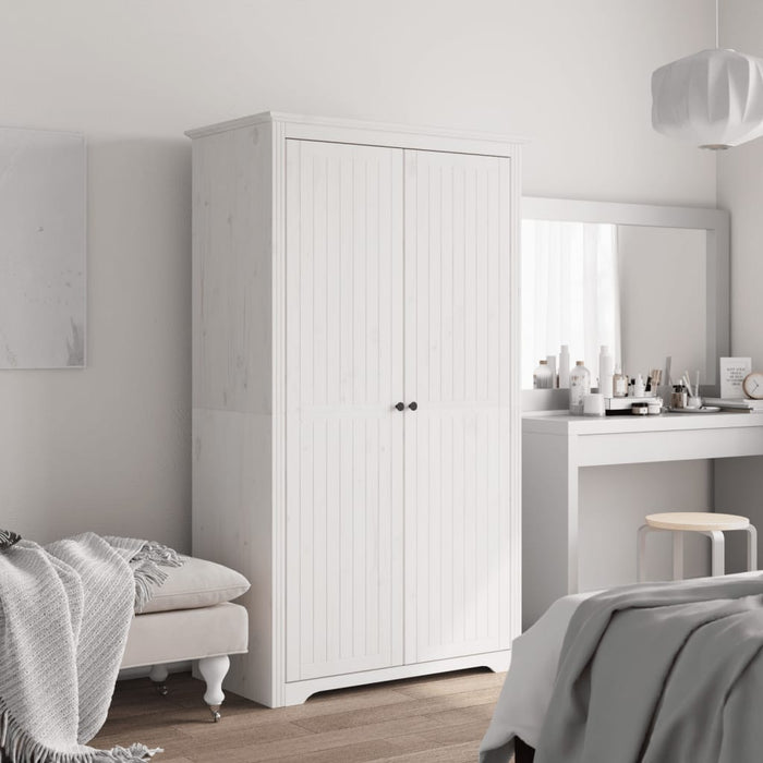 vidaXL Wardrobe BODO White 101x52x176.5 cm Solid Wood Pine