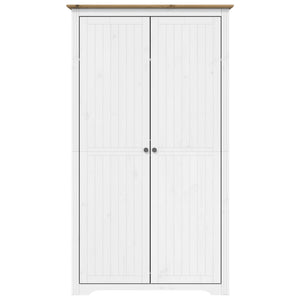 vidaXL Wardrobe BODO White and Brown 101x52x176.5 cm Solid Wood Pine