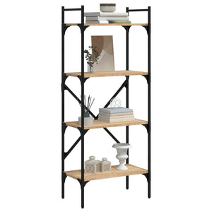 vidaXL Bookcase 4-Tier Sonoma Oak 56x31.5x138.5 cm Engineered Wood