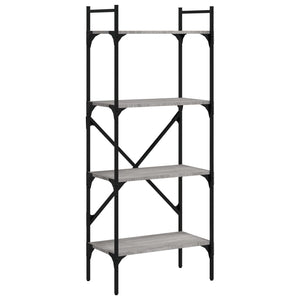 vidaXL Bookcase 4-Tier Grey Sonoma 56x31.5x138.5 cm Engineered Wood