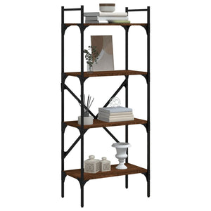 vidaXL Bookcase 4-Tier Brown Oak 56x31.5x138.5 cm Engineered Wood