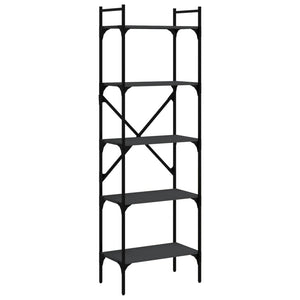 vidaXL Bookcase 5-Tier Black 56x31.5x174 cm Engineered Wood