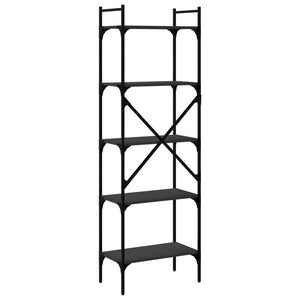 vidaXL Bookcase 5-Tier Black 56x31.5x174 cm Engineered Wood