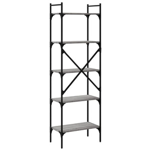 vidaXL Bookcase 5-Tier Grey Sonoma 56x31.5x174 cm Engineered Wood