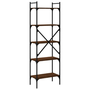 vidaXL Bookcase 5-Tier Brown Oak 56x31.5x174 cm Engineered Wood