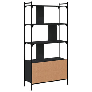 vidaXL Bookcase with Doors Black76.5x30x154.5 cm Engineered Wood