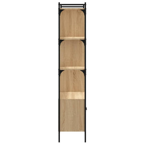 vidaXL Bookcase with Doors Sonoma Oak 76.5x30x154.5 cm Engineered Wood