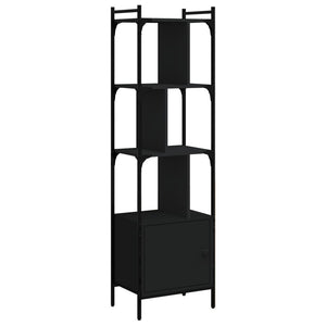 vidaXL Bookcase with Door Black 44.5x30x154.5 cm Engineered Wood