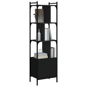 vidaXL Bookcase with Door Black 44.5x30x154.5 cm Engineered Wood