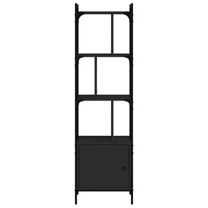 vidaXL Bookcase with Door Black 44.5x30x154.5 cm Engineered Wood