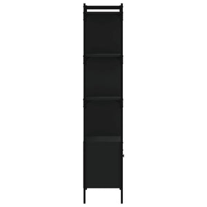 vidaXL Bookcase with Door Black 44.5x30x154.5 cm Engineered Wood