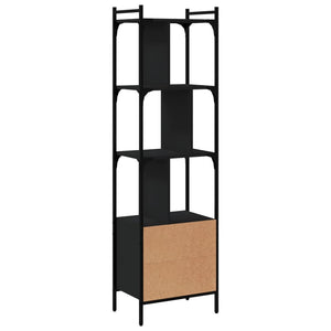 vidaXL Bookcase with Door Black 44.5x30x154.5 cm Engineered Wood