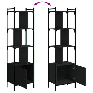 vidaXL Bookcase with Door Black 44.5x30x154.5 cm Engineered Wood