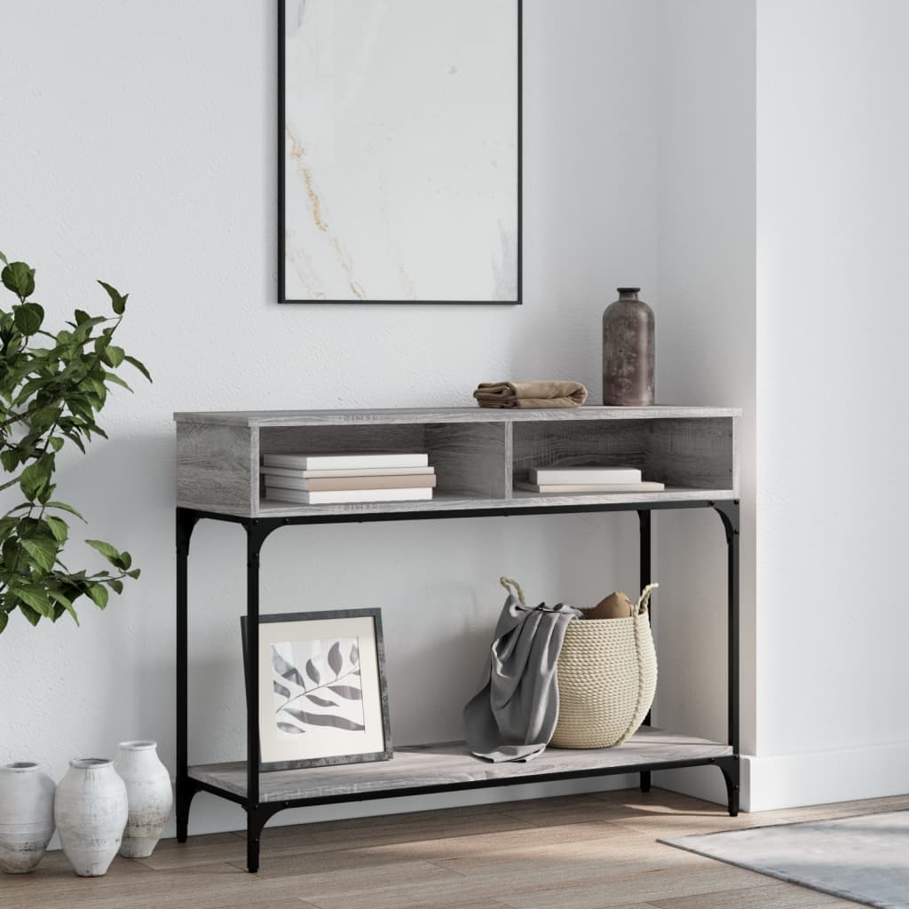 vidaXL Console Table Grey Sonoma 100x30.5x75 cm Engineered Wood