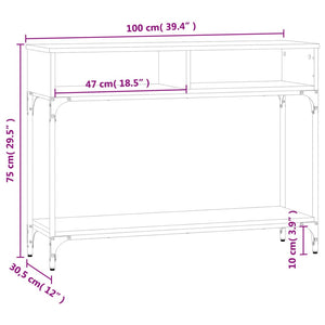 vidaXL Console Table Brown Oak 100x30.5x75 cm Engineered Wood