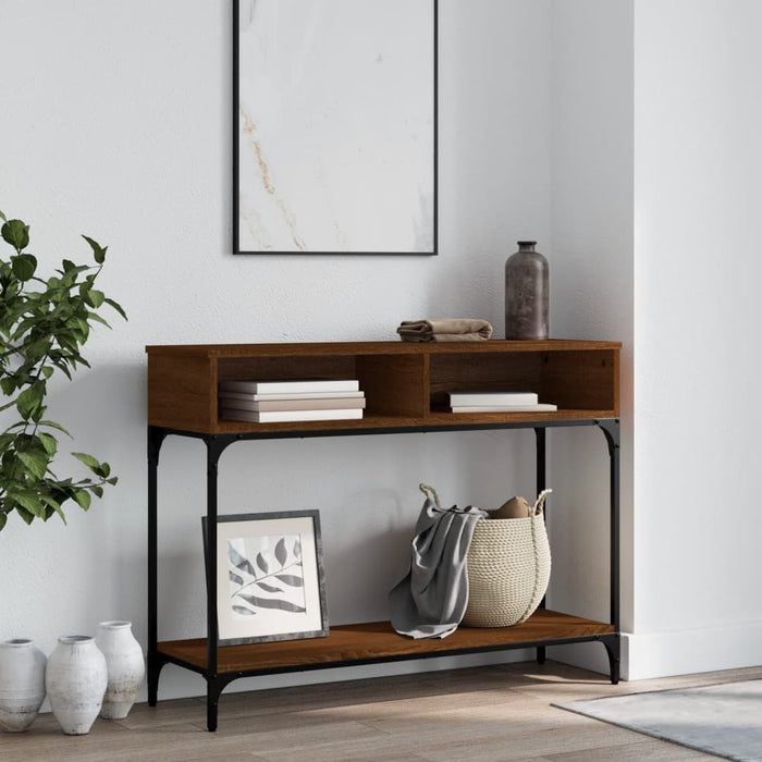 vidaXL Console Table Brown Oak 100x30.5x75 cm Engineered Wood