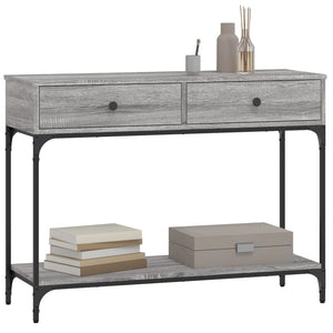 vidaXL Console Table Grey Sonoma 100x34.5x75 cm Engineered Wood